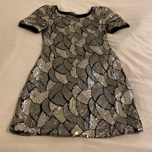 Silver & Black sequins mini dress